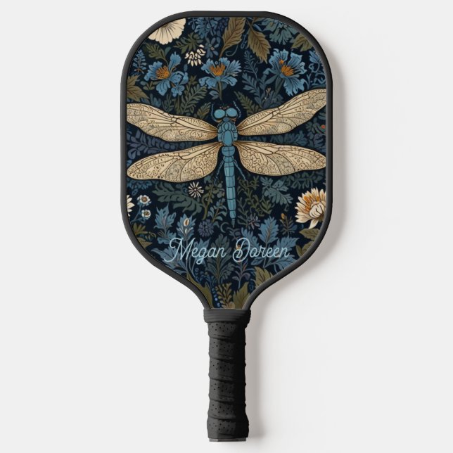 Antike blaue Libelle Pickleball Schläger (Vorderseite)