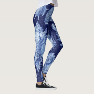 Antike Blaue Muscheln Leggings