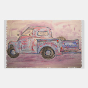 Antike blaue Patina Rechteckiger Aufkleber