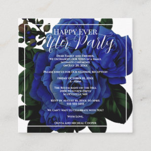 Antike blaue Rose Happy Ever After Party Hochzeit Begleitkarte