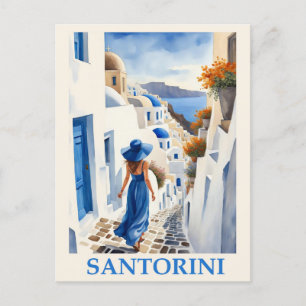Antike Blaue Santorini Griechenland Griechische Re Postkarte