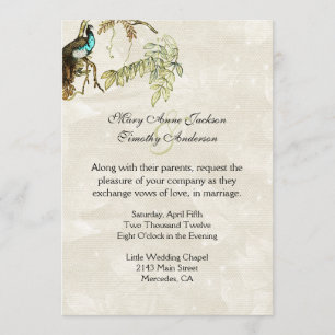Antike Blick-Pfau-Hochzeits-Einladung Einladung