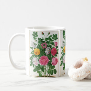 Antike blühende Blumen, Frühlingsgartenrosen Kaffeetasse