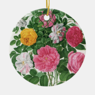 Antike blühende Blumen, Frühlingsgartenrosen Keramikornament