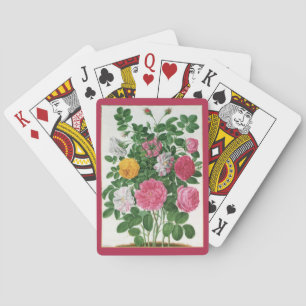Antike blühende Blumen, Frühlingsgartenrosen Spielkarten