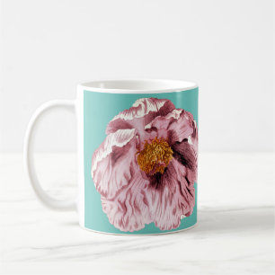 Antike blühende Pfingstrose Kaffeetasse