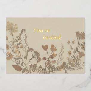Antike Blume Collage Invitation (Folie) Folieneinladung
