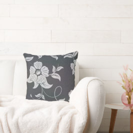 Antike Blume Grau Kissen