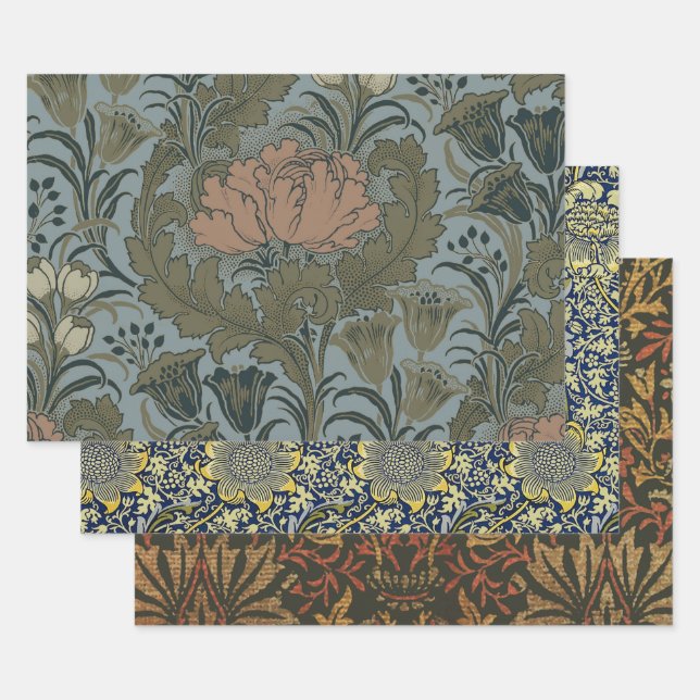 Antike Blume Morris Garden Blumengarten Geschenkpapier Set (Set)