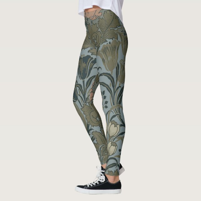 Antike Blume Morris Garden Blumengarten Leggings (Links)