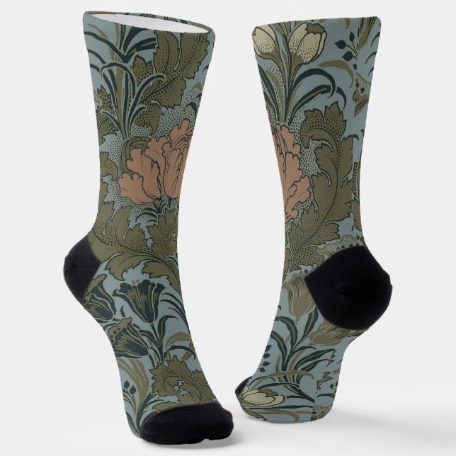 Antike Blume Morris Garden Blumengarten Socken (Gewinkelt)