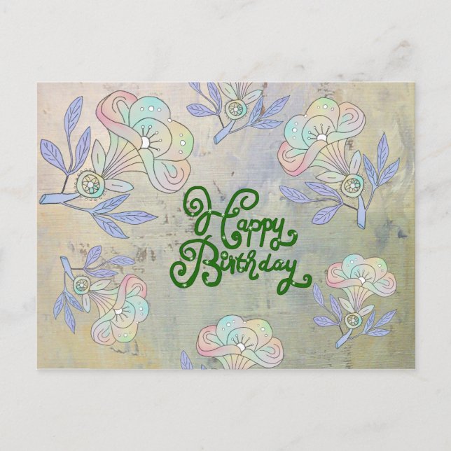 Antike Blume Postkarte (Vorderseite)