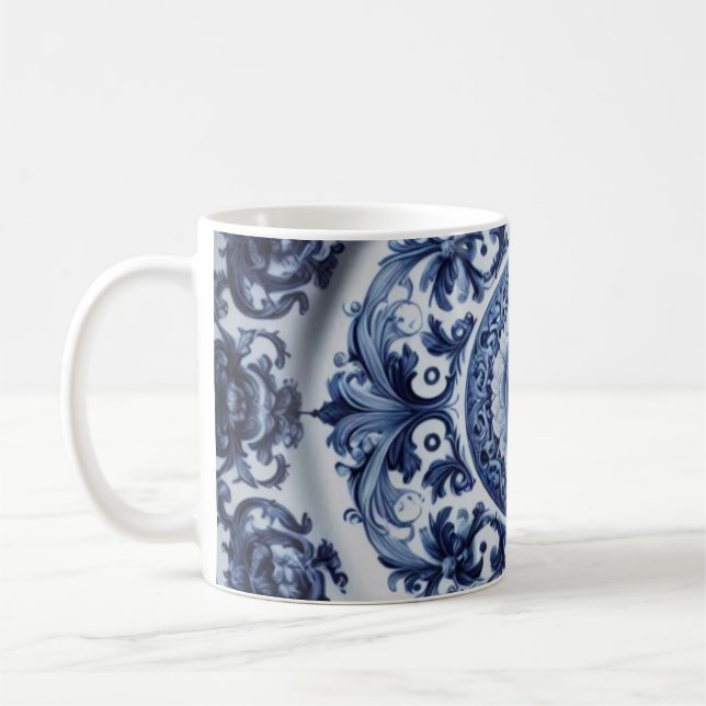 Antike Blumen bedruckte Farbwechselnde Kaffeetasse (Links)