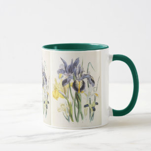 Antike Blumen Botanik, Garten-Iris-Blüten Tasse