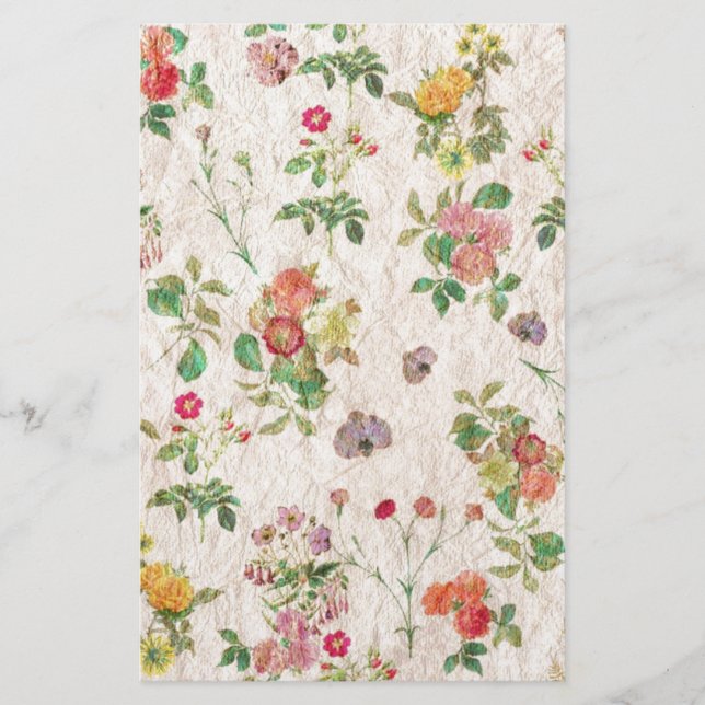 Antike Blumen Briefpapier (Vorderseite)