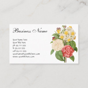 Antike Blumen Camelia Osterglocken Blumen von Redo Visitenkarte