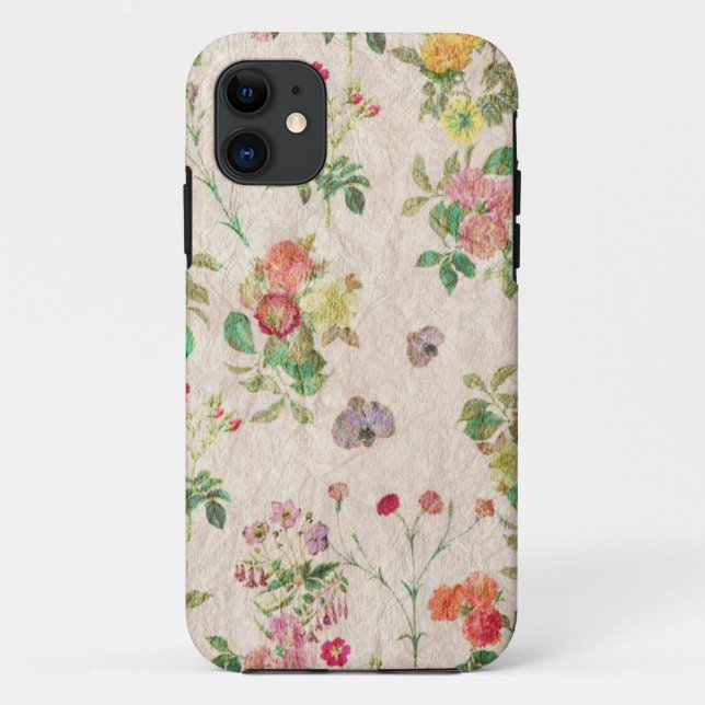 Antike Blumen Case-Mate iPhone Hülle (Rückseite)