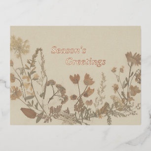 Antike Blumen Collage Folien Feiertagspostkarte