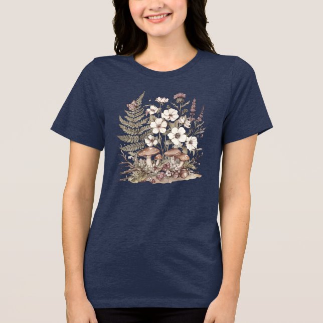 Antike Blumen des Herbstes Tri-Blend Shirt (Vorderseite)