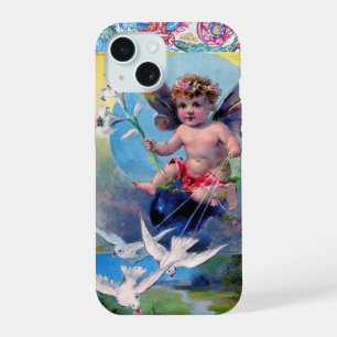 ANTIKE BLUMEN-FEE MIT TAUBEN iPhone 15 HÜLLE