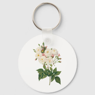 Antike Blumen Florale Blush Noisette-Rose Redoute Schlüsselanhänger