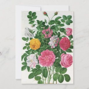 Antike Blumen, Gartenrosen Brausebad-Party Einladung