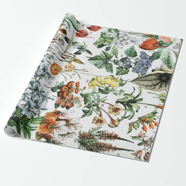 Antike Blumen Geschenkpapier (Ungerollt)