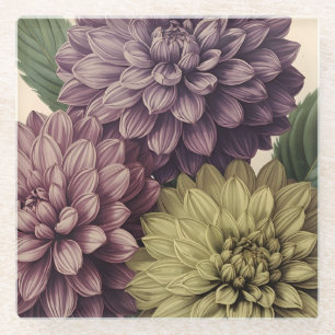 Antike Blumen Glasuntersetzer