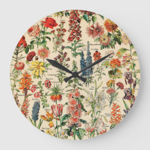 Antike Blumen Große Wanduhr