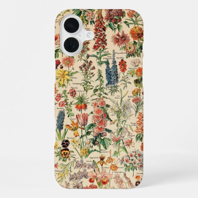 Antike Blumen iPhone Hülle (Rückseite)
