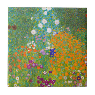 Antike Blumen-Kunst von Gustav Klimt im Cottage-Ga Fliese