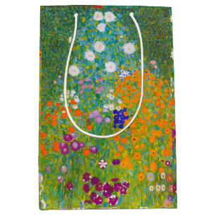 Antike Blumen-Kunst von Gustav Klimt im Cottage-Ga Mittlere Geschenktüte