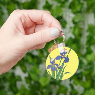 Antike Blumen, Lila Frühlingsgarten-Schwertlilienb Schlüsselanhänger