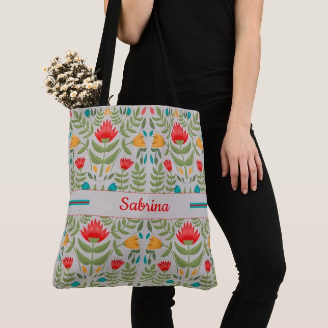 Antike Blumen-Monogramm-Tasche (Von Nahem)