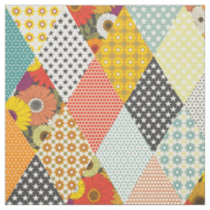 antike Blumen-Patchworkdecke Stoff