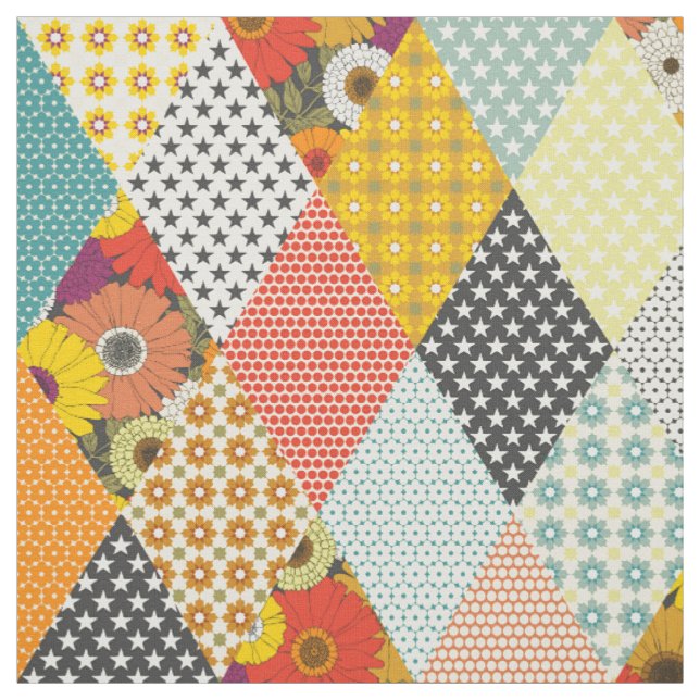 antike Blumen-Patchworkdecke Stoff (Muster)