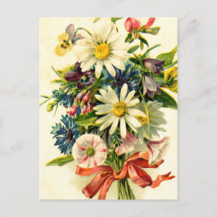 Antike Blumen Postkarte