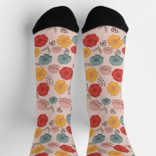 Antike Blumen Socken