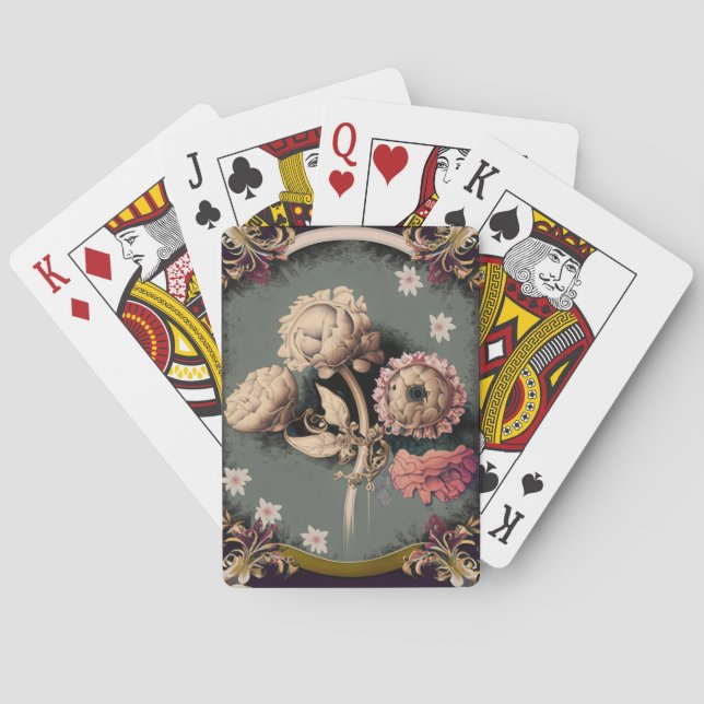 Antike Blumen Spielkarten (Rückseite)