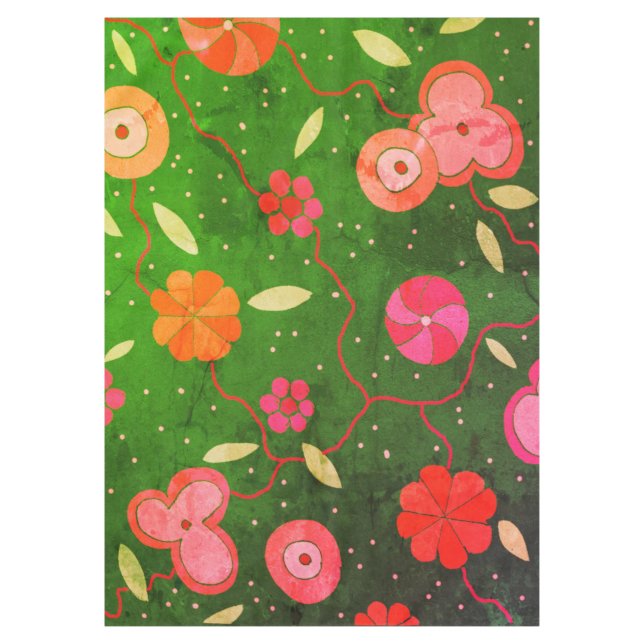Antike Blumen-Tischdecke Tischdecke (Vorderseite)