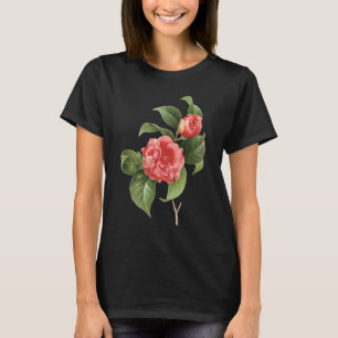 Antike Blumengemälde, rosa Kamelienblüten von Redo T-Shirt