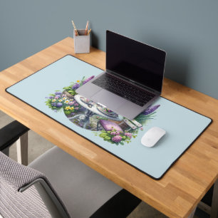 Antike Blumengesellschaft zum Tee im Garten Schreibtischunterlage