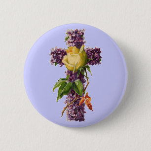 Antike Blumenkreuz Button