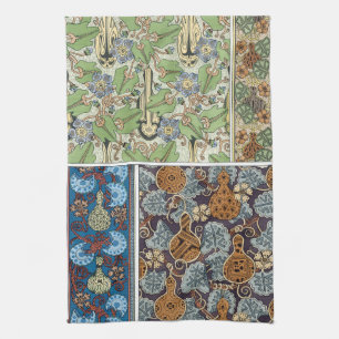 Antike Blumenkunst Nouveau-Gemüse, Kürbisse Geschirrtuch