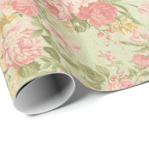 Antike Blumenmuster Geschenkpapier