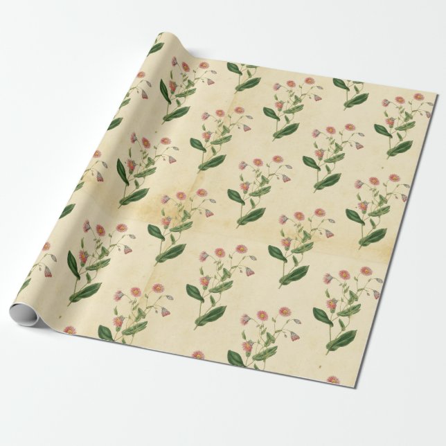 Antike Blumenmuster Geschenkpapier (Ungerollt)