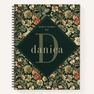 Antike Blumenmuster William Morris Familienrezepte Notizbuch