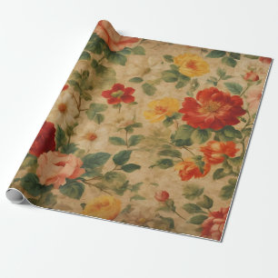 Antike Blumenvintage-Wasserfarben-Kollektion Geschenkpapier
