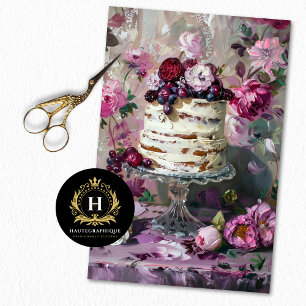 Antike Blumige Hochzeitstorte zum Valentinstag Seidenpapier