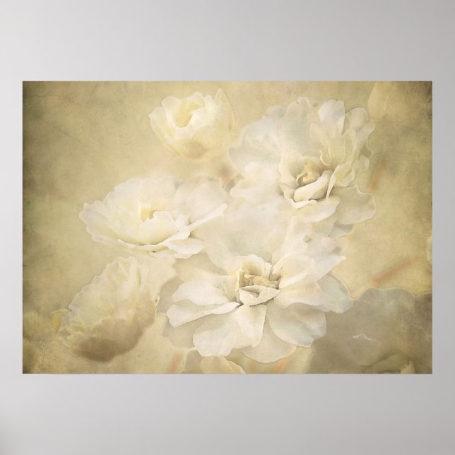 Antike Blüten Kunst drucken Poster (Vorne)